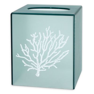 aqua tissue box cover