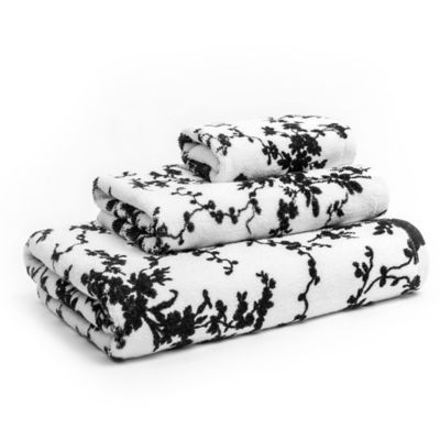 black and white print towels