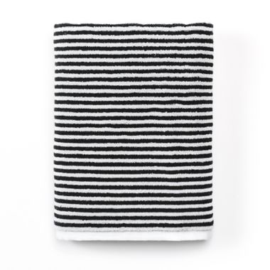 Calvin Klein Donald Washcloth in White/Black | Bed Bath & Beyond