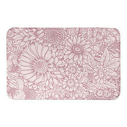 Designs Direct Pink Florals 34'' x 21'' Bath Rug in Pink