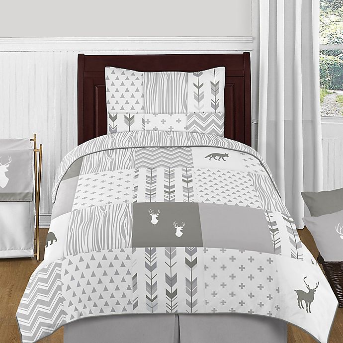 Alternate image 1 for Sweet Jojo Designs Woodsy Bedding Collection in Grey/White
