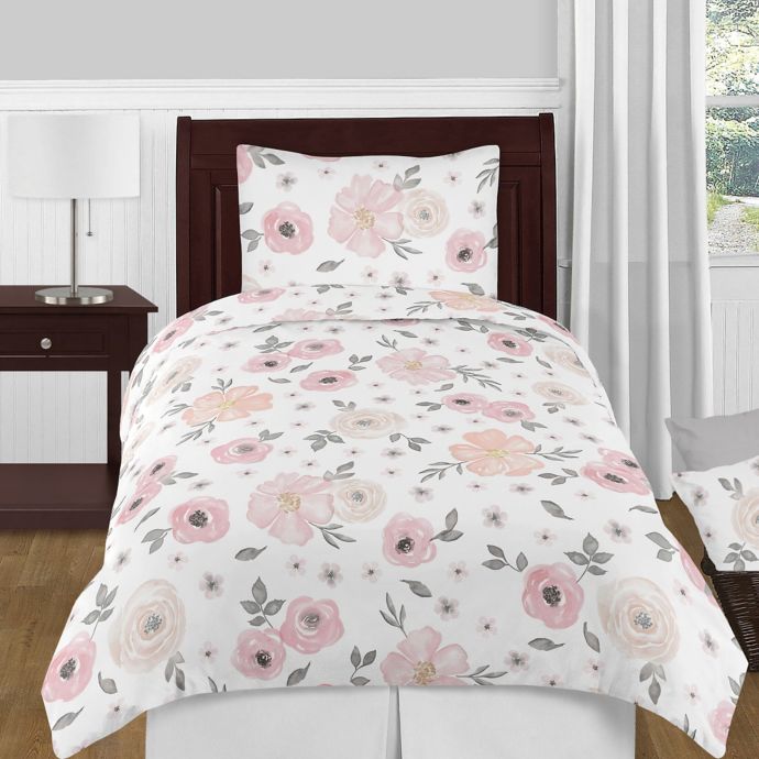 Sweet Jojo Designs Watercolor Floral Bedding Collection In Pink