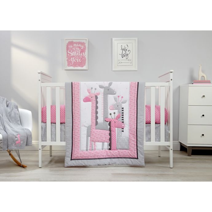 Little Love By Nojo Giraffe Time Crib Bedding Collection In Pink