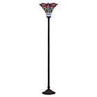 Alternate image 0 for JONATHAN Y&trade; Dragonfly Torchiere LED Floor Lamp with Tiffany Glass Shade