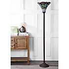 Alternate image 2 for JONATHAN Y&trade; Dragonfly Torchiere LED Floor Lamp with Tiffany Glass Shade