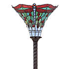 Alternate image 5 for JONATHAN Y&trade; Dragonfly Torchiere LED Floor Lamp with Tiffany Glass Shade