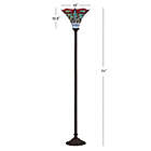 Alternate image 6 for JONATHAN Y&trade; Dragonfly Torchiere LED Floor Lamp with Tiffany Glass Shade