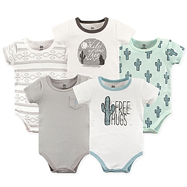 Yoga Sprout Size 0-3M 5-Pack Free Hugs Bodysuits in Green. View a larger version of this product image.