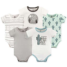 Yoga Sprout 5-Pack Free Hugs Bodysuits in Green