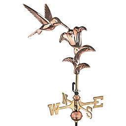 Good Directions Hummingbird Garden Weathervane with Pole in Polished Copper