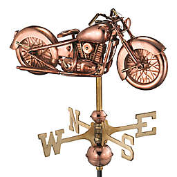 Good Directions Motorcycle Cottage Weathervane in Polished Copper