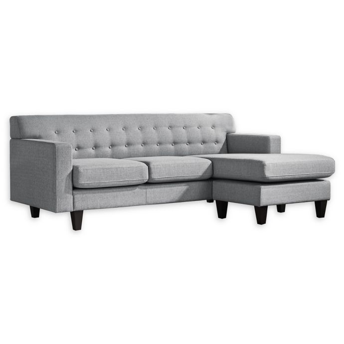 Moe S Home Collection Airling Reversible Sectional Sofa In Dark Grey