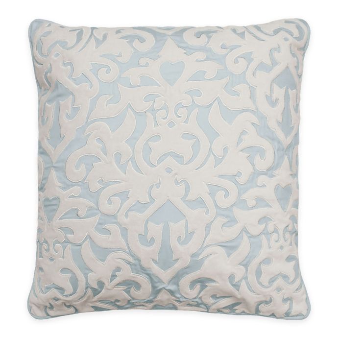 Beautyrest Arlee Velvet Applique Square Throw Pillow In Spa