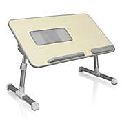 Aluratek Adjustable Ergonomic Laptop Cooling Table with Fan