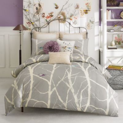 bedroom comforter bed bath birds beyond anthology himalaya sets queen decor comforters dream bedding lilac pretty garden bird silver purple