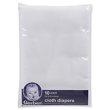 Gerber&reg; Birdseye 10-Pack Flatfold Cotton Diapers. View a larger version of this product image.