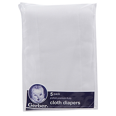 Gerber&reg; Gauze 5-Pack Prefolded Cotton Diapers. View a larger version of this product image.