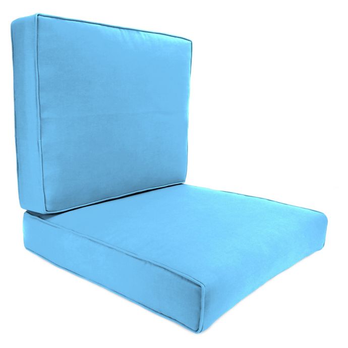 Outdoor 46-Inch 2-Piece Deep Seat Chair Cushion in SunbrellaÂ® Canvas Cyan | Bed Bath & Beyond