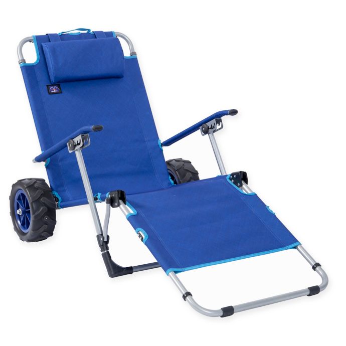 Mac Sports Beach Day Multi-Purpose Lounger and Pull Cart in Blue | Bed