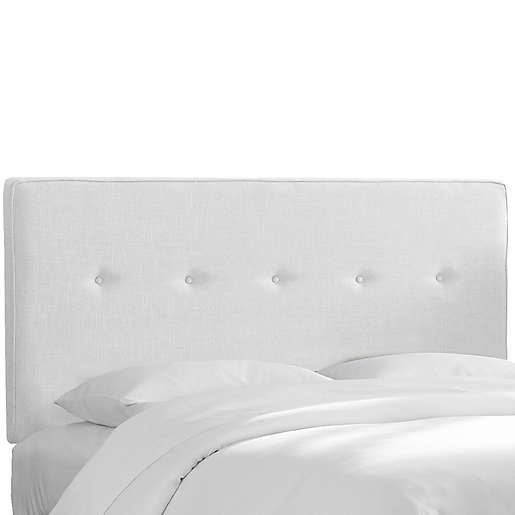 Ashland Upholstered Headboard Bed, White Tufted Headboard King Size