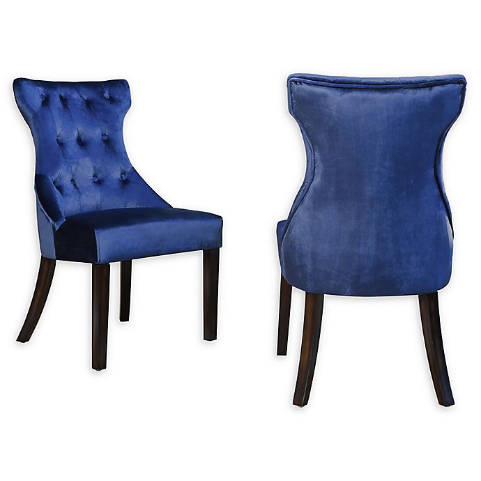 Chic Home Velvet Upholstered Dining, Blue Velvet Upholstered Dining Chairs