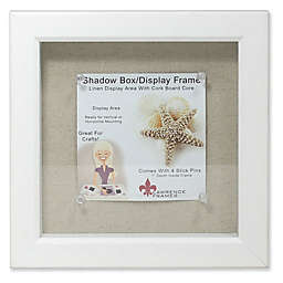 Lawrence Frames Linen-Lined 8-Inch x 8-Inch Shadow Box Frame in White