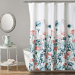 Triangle Home Flora Shower Curtain in Blue