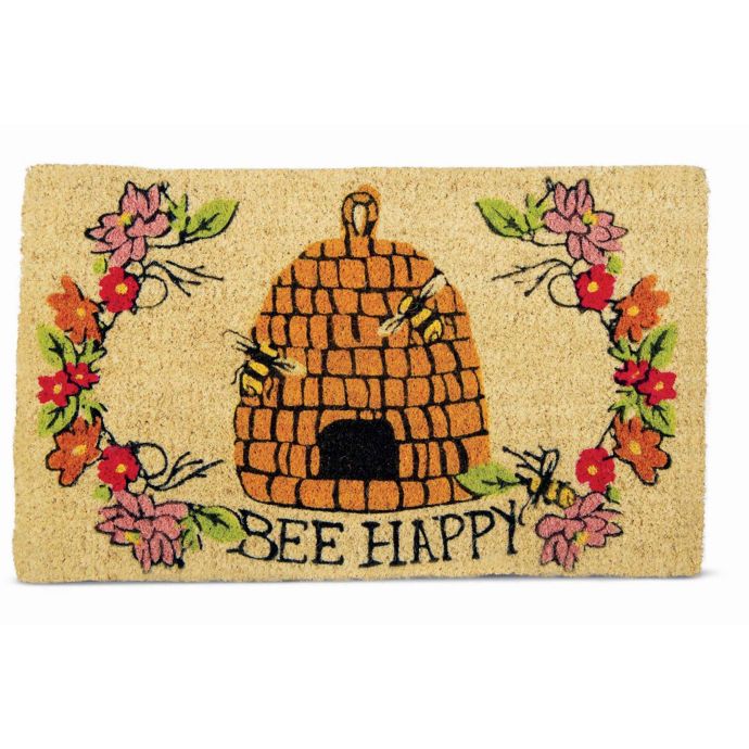 Tag Bee Happy 18 X 30 Coir Door Mat Bed Bath Beyond