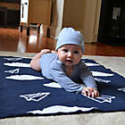 Alternate image 1 for Hello Spud Paper Airplanes Chenille Knit Blanket in Navy