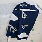 Alternate image 4 for Hello Spud Paper Airplanes Chenille Knit Blanket in Navy