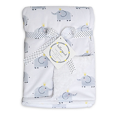 Hello Spud Elephant Plush Baby Blanket in Grey. View a larger version of this product image.