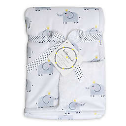 Hello Spud Elephant Plush Baby Blanket in Grey