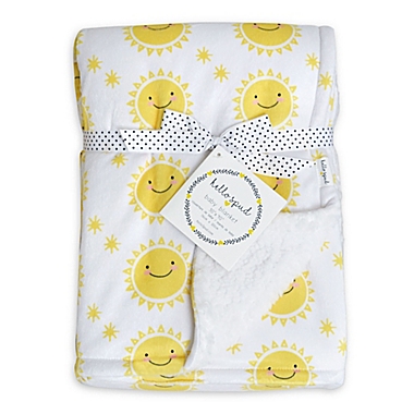 Hello Spud Sun Plush Baby Blanket in Yellow. View a larger version of this product image.