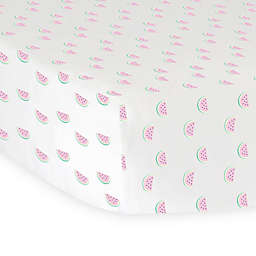 Hello Spud Watermelon Organic Cotton Jersey Fitted Crib Sheet in Pink