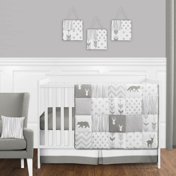 Sweet Jojo Designs Woodsy 11 Piece Crib Bedding Set In Grey White