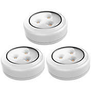Brilliant Evolution 3.38-Inch LED Wireless Puck Lights in White (Set of 3)