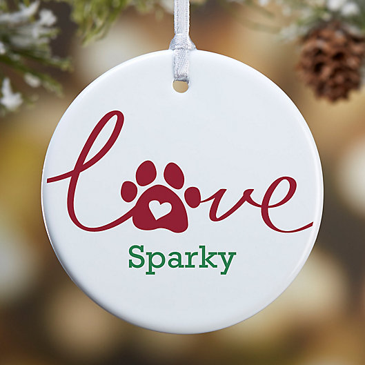 Alternate image 1 for Love Has 4 Paws 1-Sided Dog Glossy Christmas Ornament