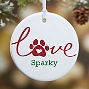 Love Has 4 Paws 1-Sided Dog Glossy Christmas Ornament