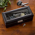 Alternate image 0 for Leather 5 Slot Name Watch Box in Black