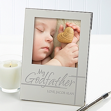 Godparent&#39;s 4.5-Inch x 6.5-Inch Picture Frame in Silver. View a larger version of this product image.