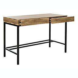 Safavieh Patrick 2-Drawer Desk in Oak/Black