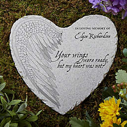 Your Wings Memorial Heart Garden Stone