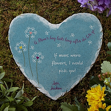 A Mom&#39;s Hug Heart Garden Stone. View a larger version of this product image.