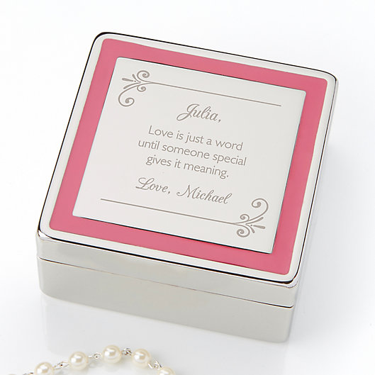 Alternate image 1 for Passionately Pink Personalized Jewelry Box