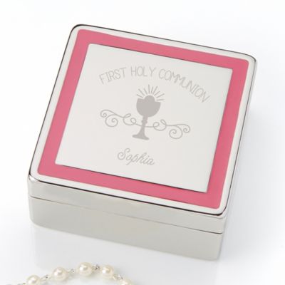 First Communion Engraved Jewelry Box