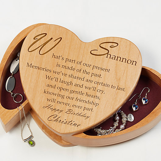 Alternate image 1 for Friend of My Heart Wooden Heart Jewelry Box