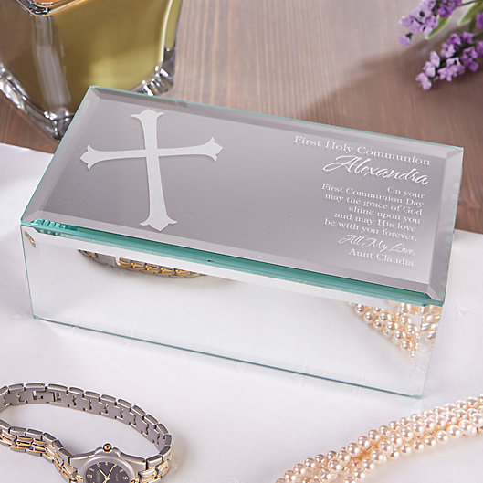 Alternate image 1 for First Communion Blessing Mirrored Storage Box