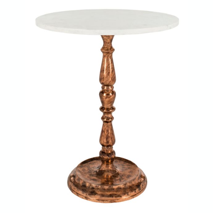 Safavieh Kiona Marble Top Accent Table in Antique Copper ...