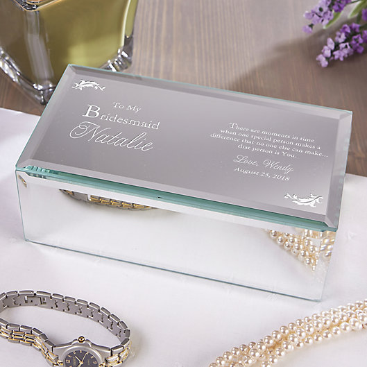 Alternate image 1 for To My Bridesmaid Engraved Mirrored Jewelry Box