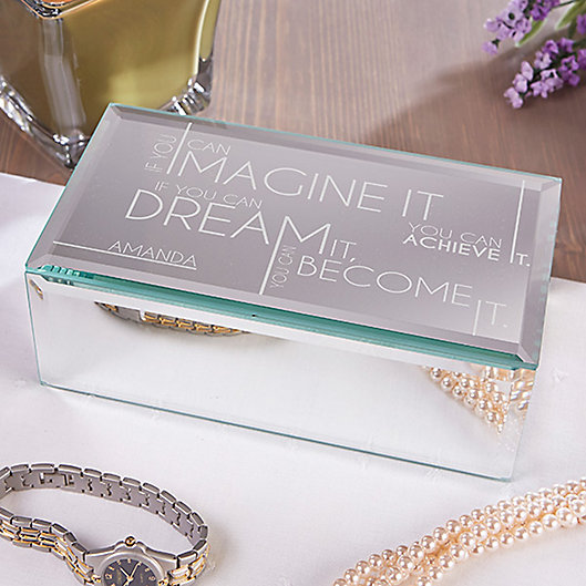 Alternate image 1 for Inspiring Messages Engraved Mirrored Jewelry Box
